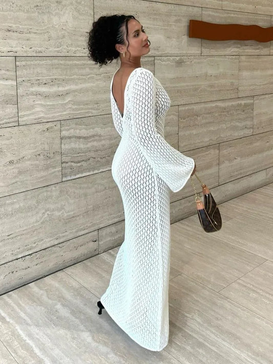 Vestido de Punto Calado "Brisa Elegante"