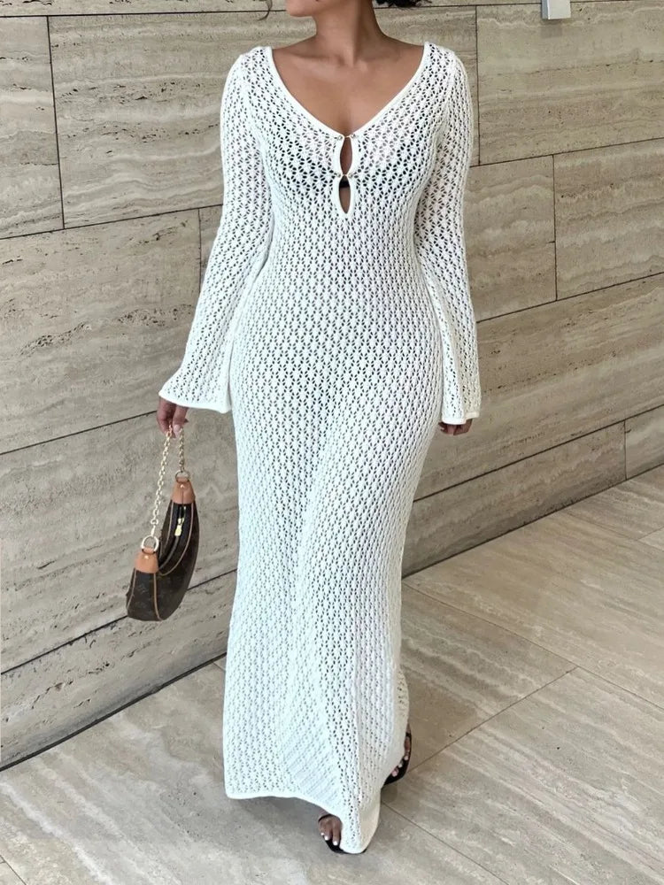 Vestido de Punto Calado "Brisa Elegante"